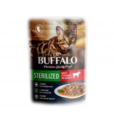 Влажный Корм Mr.Buffalo (Мистер Буффало) Для Стерилизованных Кошек Говядина в Соусе Adult Sterilized 85г (1*28) B306