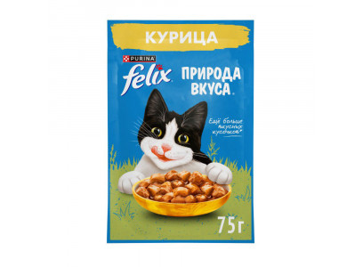 Влажный Корм Felix (Феликс) Природа Вкуса Для Кошек Курица 75г  