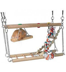 Лестница Trixie (Трикси) Для Хомяка Подвесная Двойная с Веревкой 27,5*10,5*16см Дерево 6273 