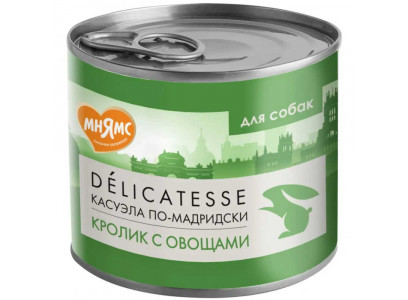 Консервы Мнямс Для Собак Касуэла По-Мадридски Кролик и Овощи Delicatesse 200г 