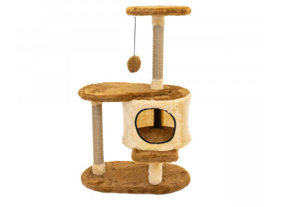 Домик-Когтеточка Дарелэнд Кира Разборный с Площадкой  56*42*90см Rp8758беж