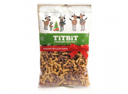 Лакомство TiTBiT (Титбит) Для Собак Бисквиты Мясные Косточки Новогодняя Коллекция 120г 022962 