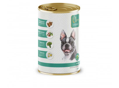 Консервы Clan Classic (Клэн Классик) Для Собак Утка Кусочки в Соусе 970г (1*6) 4.1233 