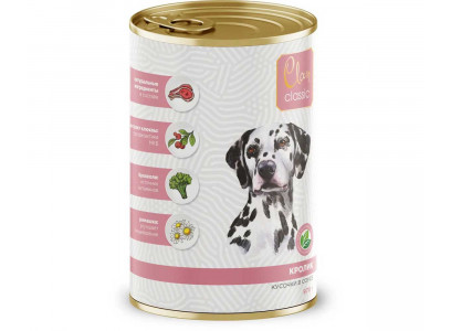 Консервы Clan Classic (Клэн Классик) Для Собак Кролик Кусочки в Соусе 970г (1*6) 4.1235 