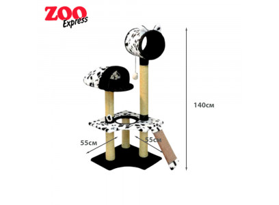 Домик Zoonik (Зооник) Для Кошки Угловой Труба и Трап Мех 22092 
