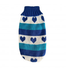 Свитер Pet Fashion (Пет Фешн) Сердечко Xxl Сине Голубой