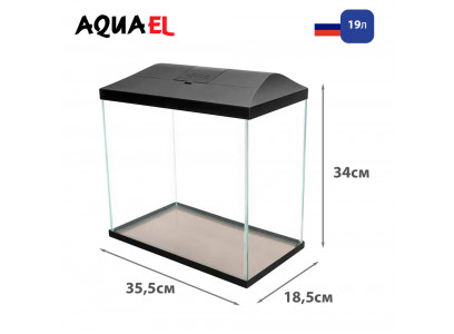 Аквариум Aquael (Акваэль) Leddy Mini 35см 19л Черный Комплект 122984 35,5*18,5*34см 