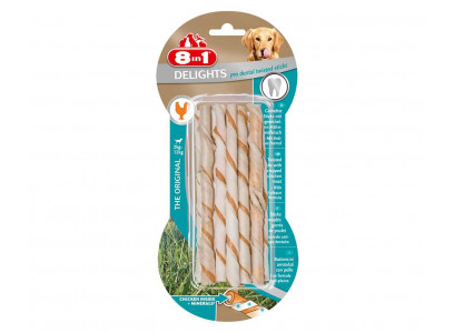 Лакомство Для Собак Мелких Пород Delights (Делайтс) Twisted Sticks Палочки Плетеные Курица 8in1 10шт 122470 
