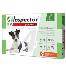 Капли Inspector Quadro (Инспектор Куадро) Для Собак 4-10кг 3шт I315