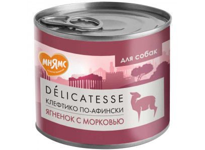 Консервы Мнямс Для Собак Клефтико По-Афински Ягненок и Морковь Паштет Delicatesse 200г 
