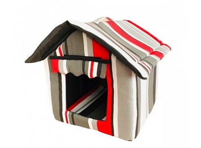 Дом Pet FAshion (Пет Фешн) Полоска L Красный 48*50*43см