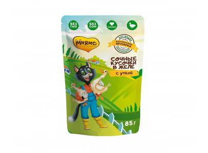 Влажный Корм Мнямс Для Кошек Утка Сочные Кусочки в Желе Фермерская Ярмарка Кот Федор 85г 170487 