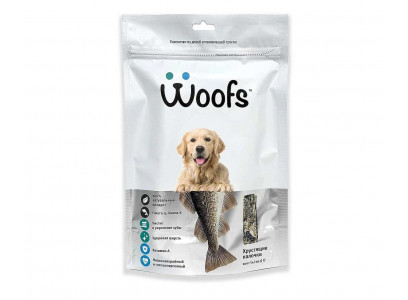 Лакомство Woofs (Вуфс) Для Собак  Кожа Трески Атлантической Сушеная 100г 
