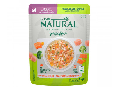Влажный Корм Guabi Natural (Гуаби Натурал) Для Кошек Курица, Лосось и Овощи Cat Grain Free 85г 19038 