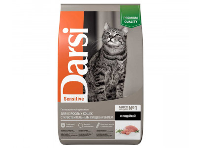 Сухой Корм Darsi (Дарси) Для Кошек с Чувствительным Пищеварением Индейка Sensitive 10кг 37193 