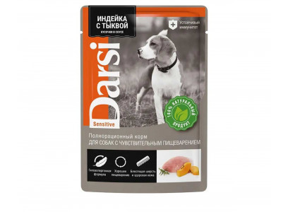 Влажный Корм Darsi (Дарси) Для Собак с Чувствительным Пищеварением Индейка и Тыква 85г 53803 