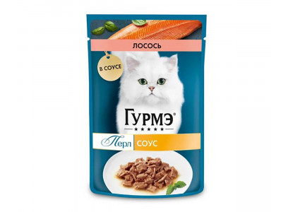 Влажный Корм Гурмэ Перл Для Кошек Лосось в Соусе 75г (1*26) 