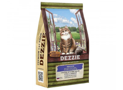 Сухой Корм Dezzie (Деззи) Сухой для Кошек, Живущих в Помещении, Курица и Говядина Indoor Adult Cat 10кг 5659113 