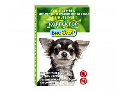Ошейник Биофлор Репеллентный Для Мелких и Средних Собак 40см Мята 33737
