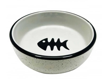 Миска №1 с Черной Рыбкой Керамическая 320мл Мкр2108