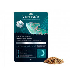 Личинка Для Рыб и Экзотических Животных Черной Львинки Сушеная 10мм Yumster 30г 00000193