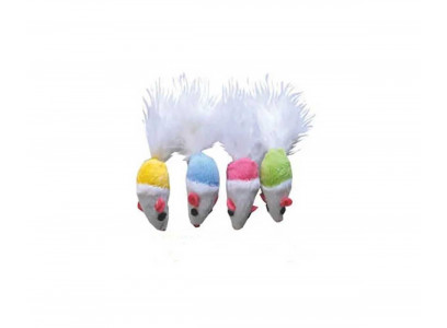 Игрушка Для Кошек Мышь с Пушистым Хвостом Gl20-32 4см 4шт Флис 361379