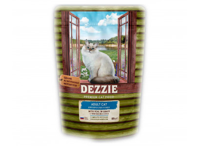 Влажный Корм Dezzie (Деззи) Для Кошек Телятина в Соусе Adult Cat Veal 85г 5657072 (1*12) 