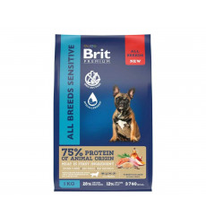 Сухой Корм Brit (Брит) Для Собак с Чувствительным Пищеварением Лосось и Индейка Premium Dog Sensitive 1кг 5063192