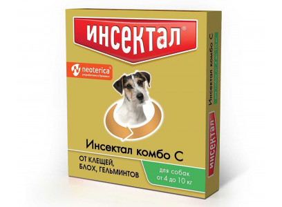 Инсектал Комбо Капли Для Собак 4-10кг Против Клещей, Блох и Гельминтов  N204