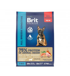 Сухой Корм Brit (Брит) Для Собак с Чувствительным Пищеварением Лосось и Индейка Premium Dog Sensitive 3кг 5063208