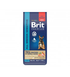 Сухой Корм Brit (Брит) Для Собак с Чувствительным Пищеварением Лосось и Индейка Premium Dog Sensitive 15кг 5063222