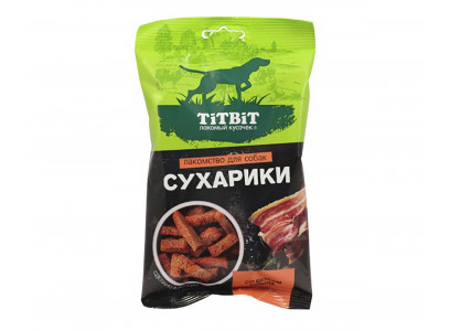 Лакомство TiTBiT (Титбит) Для Собак Сухарики Со Вкусом Бекона 55г 025659 