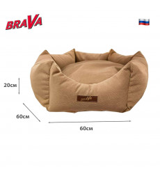 Лежанка Для Кошек и Собак Мелких Пород Brava (Брава) Fashion Шестиугольник 60*60*20см 10545 Рогожка Мебельная