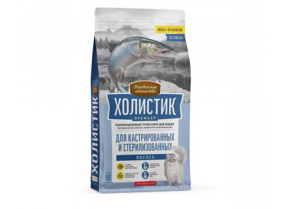 Сухой Корм Деревенские Лакомства Для Стерилизованных Кошек Лосось Холистик Премьер 400г 79213232 