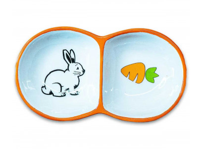 Миска Mr.Kranch (Мистер Кранч) Для Грызунов Керамическая Двойная 2*50мл Оранжевая