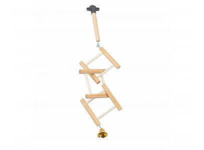 Игрушка Для Птиц Жердочка Гирлянда 3-Звена с Колокольчиком 38,5см*1,2см Дерево Дарэленд Rp8947 