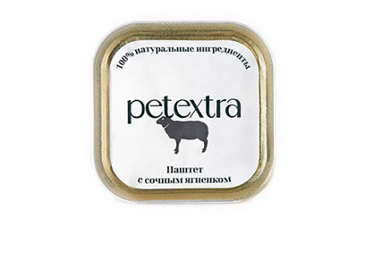 Влажный Корм Petextra (Петэкстра) для Кошек Ягненок Сочный Паштет 100г (1*16) 