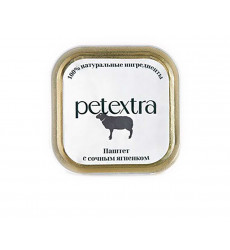 Влажный Корм Petextra (Петэкстра) для Кошек Ягненок Сочный Паштет 100г (1*16)