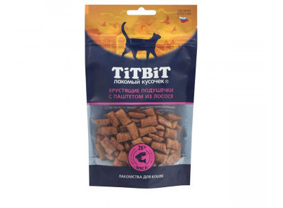 Лакомство ToTBiT (Титбит) Для Кошек Хрустящие Подушечки с Паштетом Из Лосося 60г 025314 
