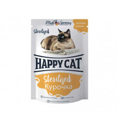Влажный Корм Happy Cat (Хэппи Кэт) Для Стерилизованных Кошек Курица Кусочки в Желе 85г 7504218
