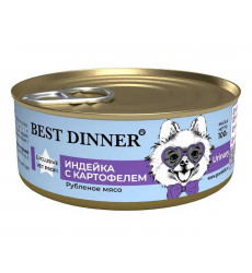 Консервы Best Dinner (Бест Диннер) Для Собак При Мочекаменной Болезни Индейка и Картофель Exclusive Urinary 100г 7674