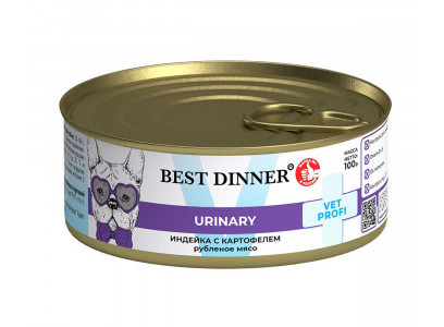 Консервы Best Dinner (Бест Диннер) Для Собак При Мочекаменной Болезни Индейка и Картофель Exclusive Urinary 100г 7674 
