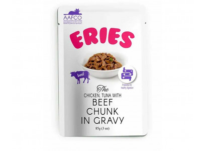 Влажный Корм Pettric Eries (Петтрик Эрис) Для Кошек Говядина, Курица и Тунец Кусочки в Соусе 85г 602634