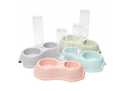 Подставка Dogman (Догман) Двойная 0,5л с Автоматической Поилкой 28,5*17*6,5см