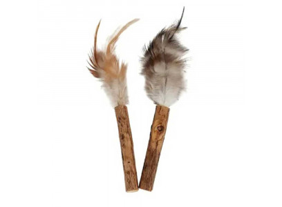 Игрушка Dogman (Догман) Для Кошек Палочка Мататаби С Пером 2шт 16см