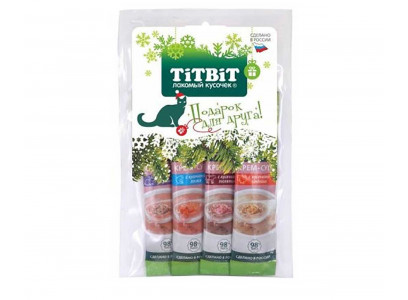 Лакомство TiTBiT (Титбит) Для Кошек Крем-Суп 4-Вкуса Новогодняя Коллекция 026038