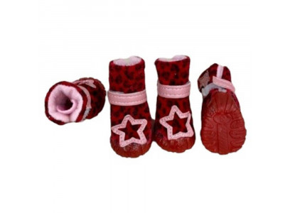 Унтики Pet fashion (Пет Фешн) Для Собак Лео Star 5 Мягкие Мех Малина 