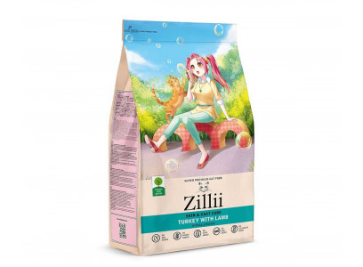 Сухой Корм Zillii (Зиллии) Для Кошек с Чувствительной Кожей и Шерстью Индейка и Ягненок Skin & Coat Care 400г 5658190 