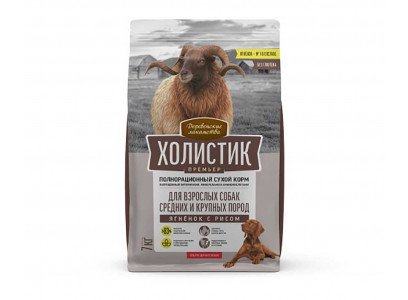 Сухой Корм Деревенские Лакомства Холистик Для Собак Средних и Крупных Пород Ягненок и Рис 7кг 79213898 