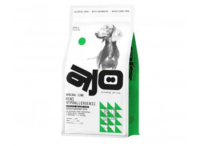 Сухой Корм Ajo (Аджо) Для Собак Миниатюрных и Мелких Пород При Аллергии и Проблемах Пищеварения Индейка и Греча 2кг (1*5) 